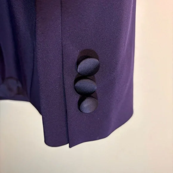 LUISA SPAGNOLI Sz 50 Blazer Satin Layer and Buttons Shoulder Pads 90s Vibe Lined - Picture 9 of 9